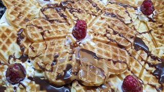 أسهل وصفة لتحضير لكوفر أو الوافل كيشهي للفطور أو الكوتي  waffles les gaufres