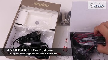 ANYTEK A100H 170 Degree Front & Rear View Car Dash Cam