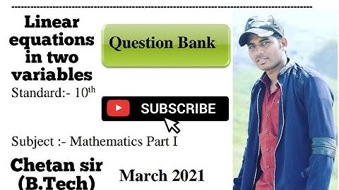 Linear equations in two variables Question Bank solutions 2021Maths 1 Class 10 SSC Maharashtra board