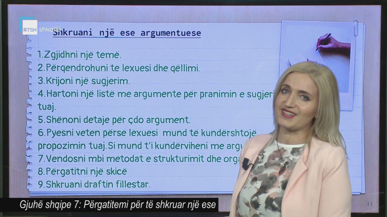 Gjuhë shqipe 7 - Përgatitemi për të shkruar një ese