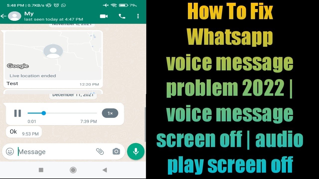 How To Fix Whatsapp Voice Message Problem 2022 Voice Message Screen