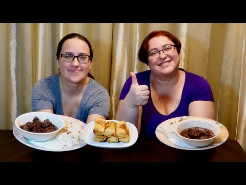 Filipino Food: Dinuguan Garlic Rice, Banana And Jackfruit Spring Rolls Turon Gay Family Mukbang (먹방)