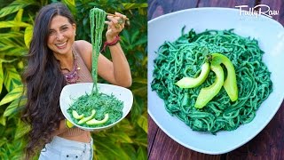 Cucumber Noodle Creamy Avocado Pesto Pasta!