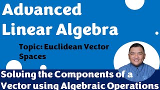 Solving the Components of a Vector using Algebraic Operations || Euclidean Vector Spaces