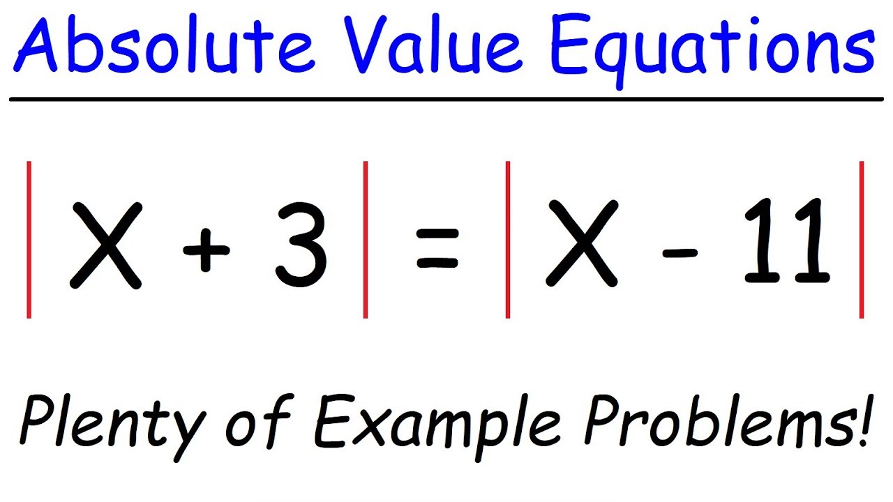 solving equations with absolute value examples