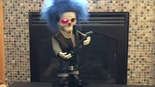 Rare 2008 Gemmy Rockin Blue haired Skeleton - Move on over!