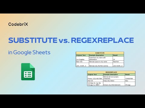 Dive Into Google Sheets Formulas - SUBSTITUTE and REGEXREPLACE
