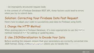 Resolving 400 Bad Request Errors When Using Firebase Database with Swift
