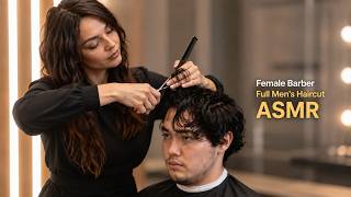 ASMR Female Barber Cuts Hair Satisfying Scissors Clipper Sounds Personal Attention