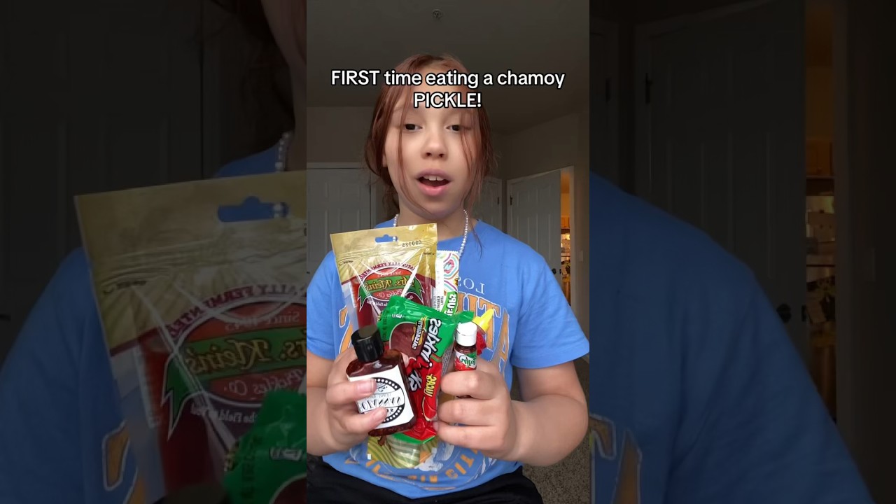 Kid EATS a chamoy PICKLE for the FIRST time! 🤣🤣🤣