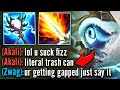Trash talking akali gets taught a lesson she was malding all game