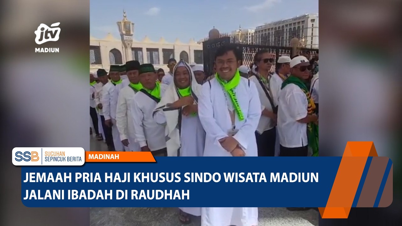 Jemaah Pria Haji Khusus Sindo Wisata Madiun Jalani Ibadah di Raudhah – MADINAH