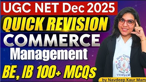 UGC NET Dec 2025 Paper 2 | UGC NET Commerce BE, International Business 100+  PYQS, MCQs | Management