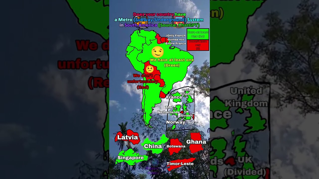Countries that have w Metro (Subway/Underground) System in South America