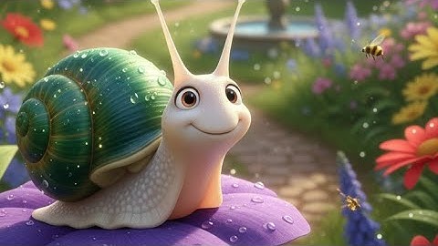 Snails move slowly crawling on the leaves