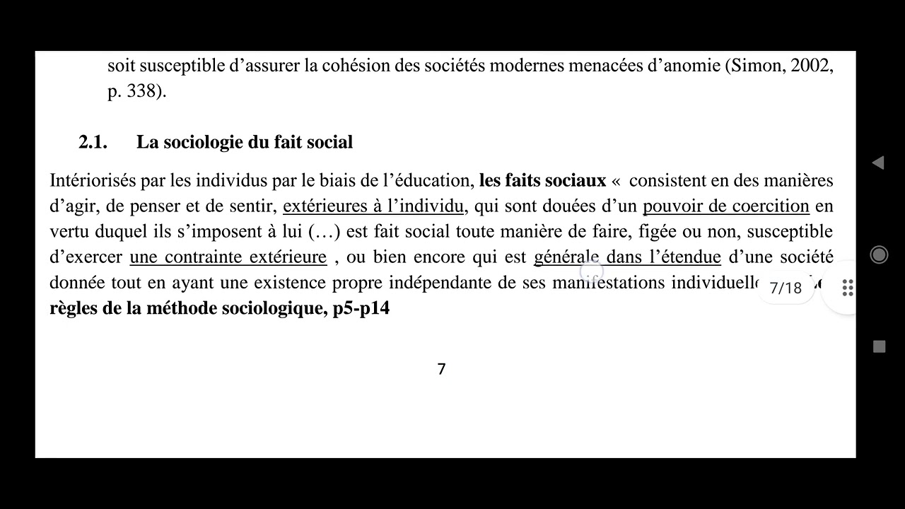La pensée sociologique de Durkheim -1-