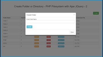 Create Folder or Directory - PHP Filesystem with Ajax JQuery - 2