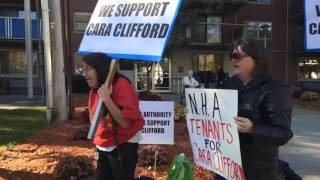 Rally supporting Northampton Housing Authority executive director