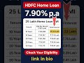 HDFC Home Loan Interest Rates 2025 25 Lakh Home Loan EMI For 10 15 20 25 30 Years