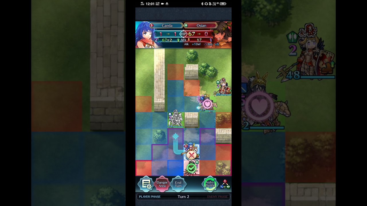 Fire Emblem Heroes - Young Caeda (Solo) vs. Bound Hero Battle: Tanya & Osian