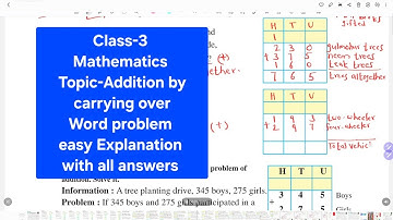 Class 3 Maths – Addition by Carrying Over Word problem| Simple Explanation with Examples(lecture -2)