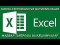Microsoft Excelda jadval tayyorlash