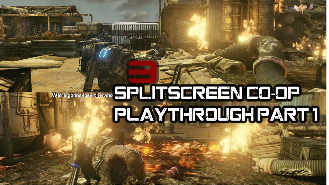 Gears of War 3 - Split screen Co-op playthrough part 1 - 1080p60fps - No  commentary 