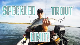 My first speckled trout "limit" - kayak fishing Lockwood Folly