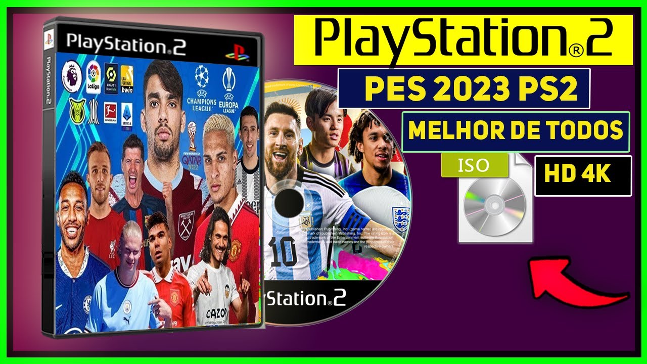 PES 2023 PS2 ISO (Efootball) Atualização playstation 2  AETHERSX2.MOBILE.PCSX2 