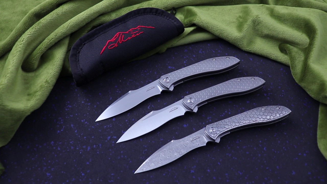 Jerry Moen Mongoose Titanium Honeycomb Flipper (3.6" Recurve Hand Satin)