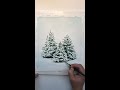Pine trees with snow watercolor step by step tutorial