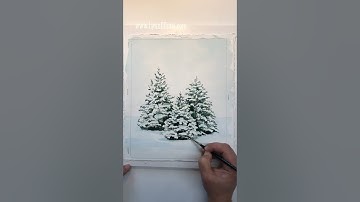 Pine trees with snow watercolor step by step tutorial