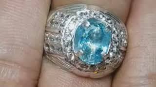 UNHEATED BLUE ZIRCON - Ada Natural Sapphire Srilanka Safir Ceylon London Swiss Topaz Kecubung Borneo Kalimantan Aquamarine Star Cincin Berlian Spinel