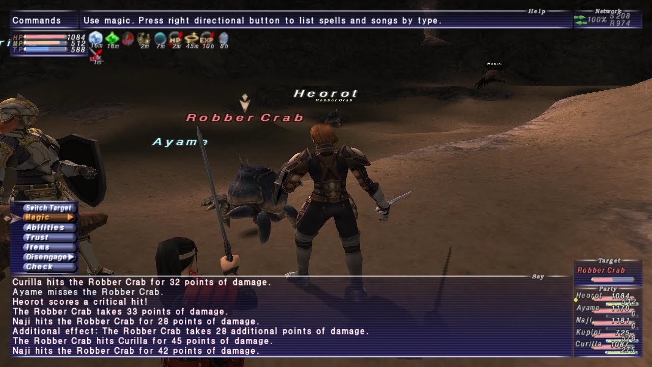 Final Fantasy XI #073, Kuftal Tunnel: Lizards and Crabs; To Red Mage ...