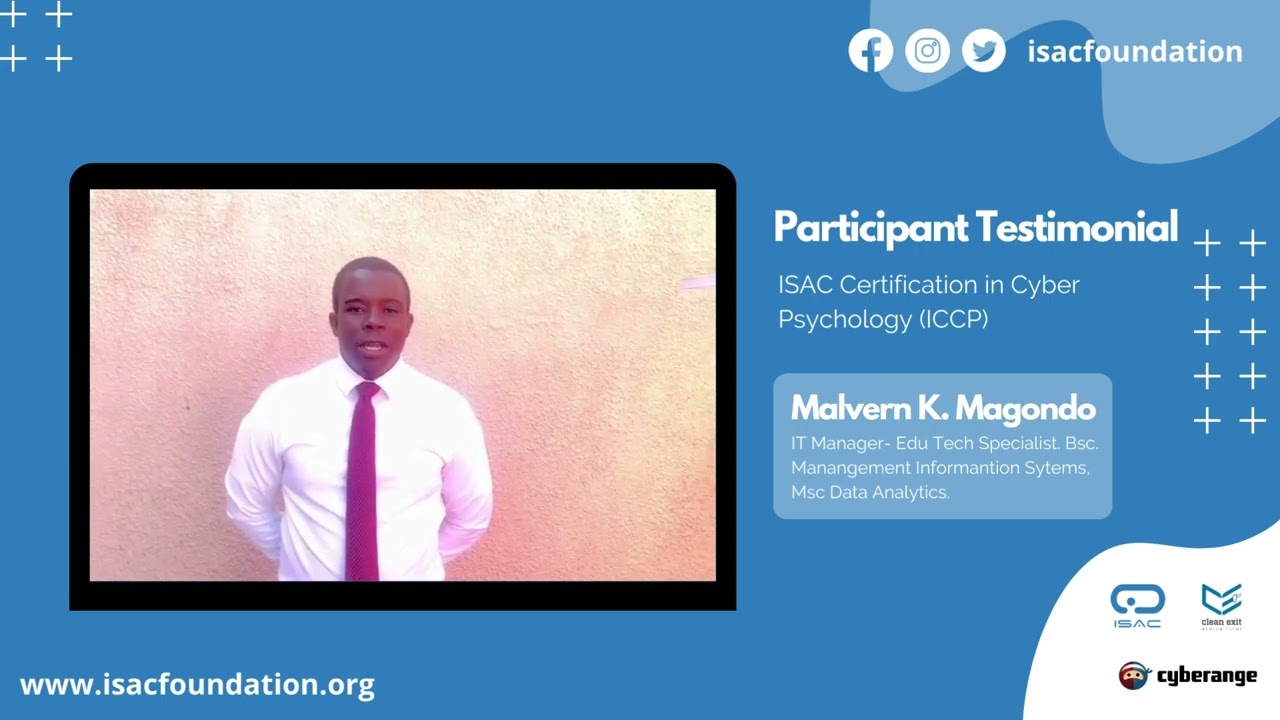 Participant Testimonial | Malvern K. Magondo | Cyber Psychology (ICCP)