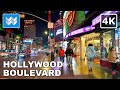 4k  hollywood boulevard at night in los angeles california  christmas walking tour 