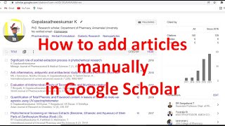 How to add article manually in google scholar | google scholar in tamil Update