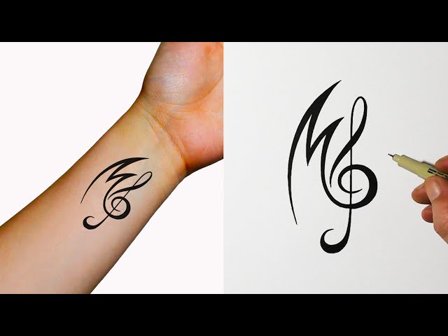 Combining Initials with Music Notes | Letter M Treble Clef Tattoo ...