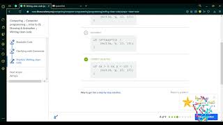 Practice questions: Writing clean code {Khan academy}