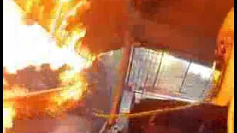 POV Footage of Race Car Fire
