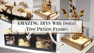 AMAZING DIYS WITH DOLLAR TREE PICTURE FRAMES! | HIGH END DIY DECOR | FALL DECORATING IDEAS
