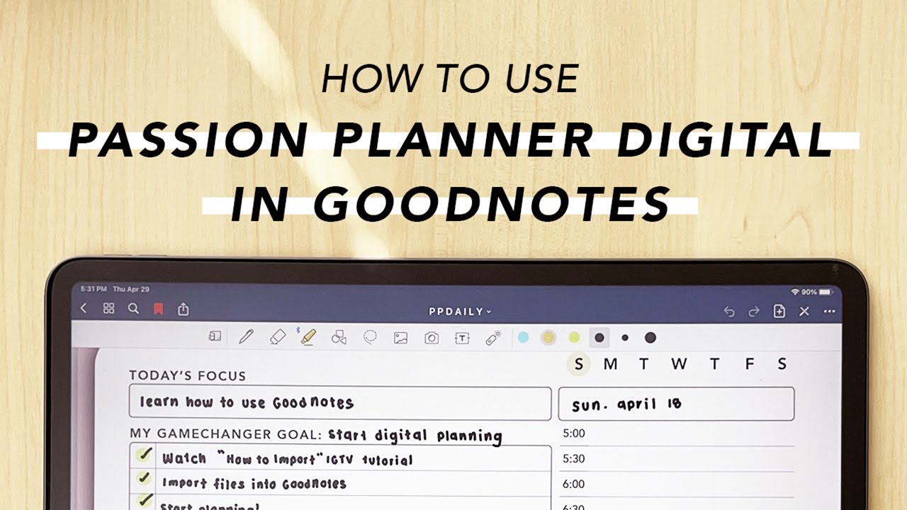 How to use passion planner digital in goodnotes youtube