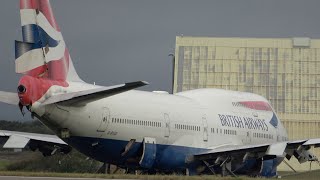 The last 3 British Airways 747s at UK scrapyards.  November 2021.