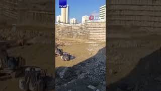 Ümraniyede Istinat Duvarının Yıkılma Anı Cep Telefonu Kamerasına Yansıdı