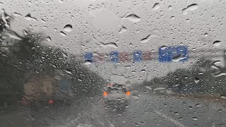 Driving in Heavy Rain with Thunderstorm Noise  Rain on Car  Rain Sounds for Sleeping or Relaxing