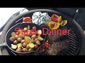 Steak dinner on the louisiana grills kamado bbq