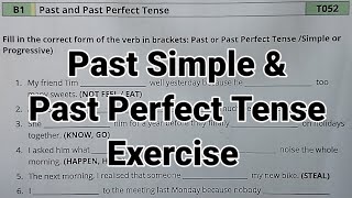 Past perfect tense &past tense worksheet/english grammar past perfect tense