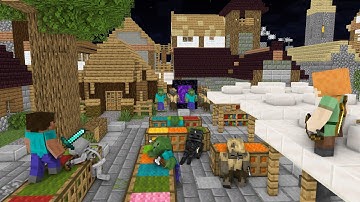 VILLAGE ATTACK | BULGARIA - Alex and Steve Life (PART 2) (Minecraft Animation) 100 DAYS IN MINECRAFT