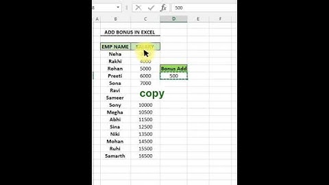 Add bonus in excel ! #excel #exceltricks #exceltutorial #excelformula