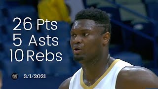 Zion Williamson 26 Pts, 10 Rebs, 5 Asts vs Jazz | FULL Highlights